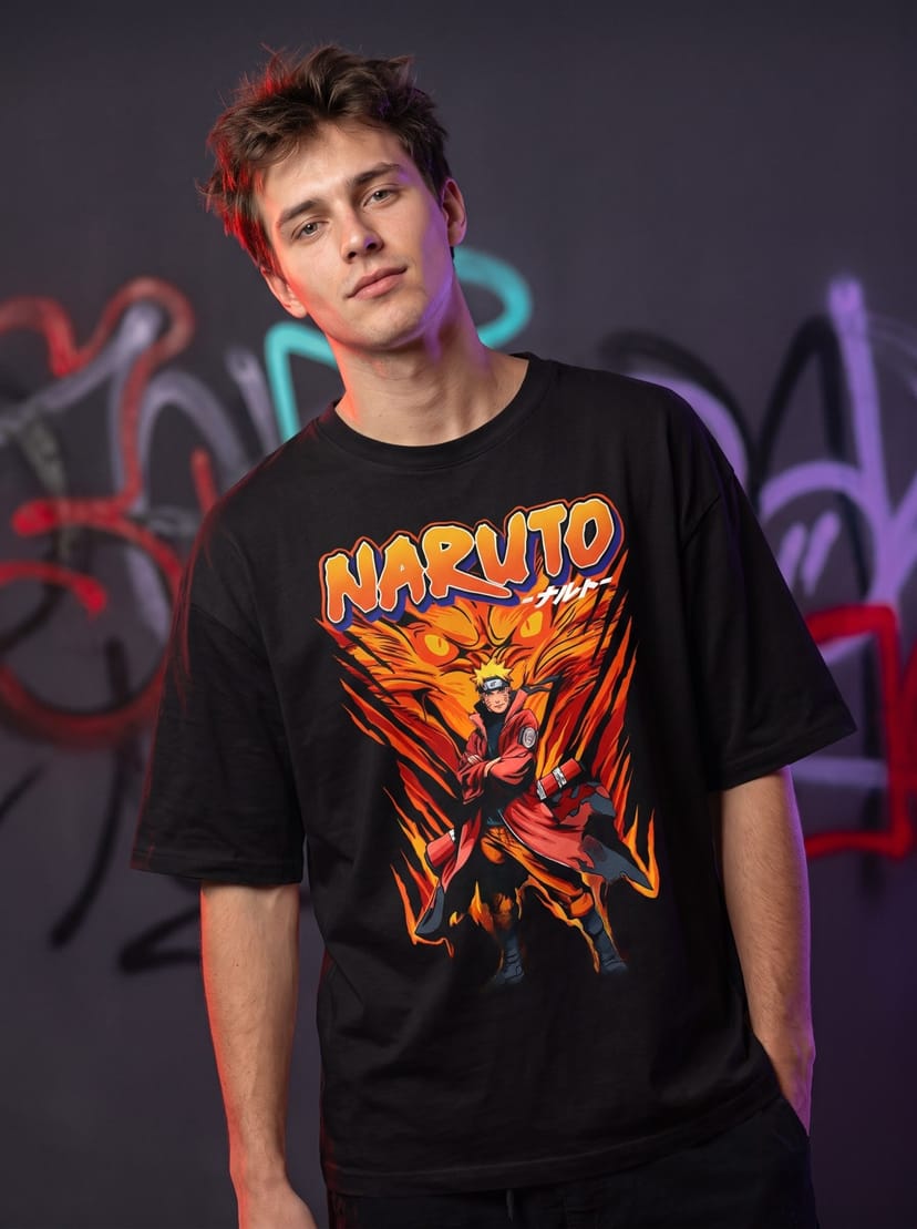 Naruto Ninetails Unisex Oversized Classic T-Shirt - Image 1